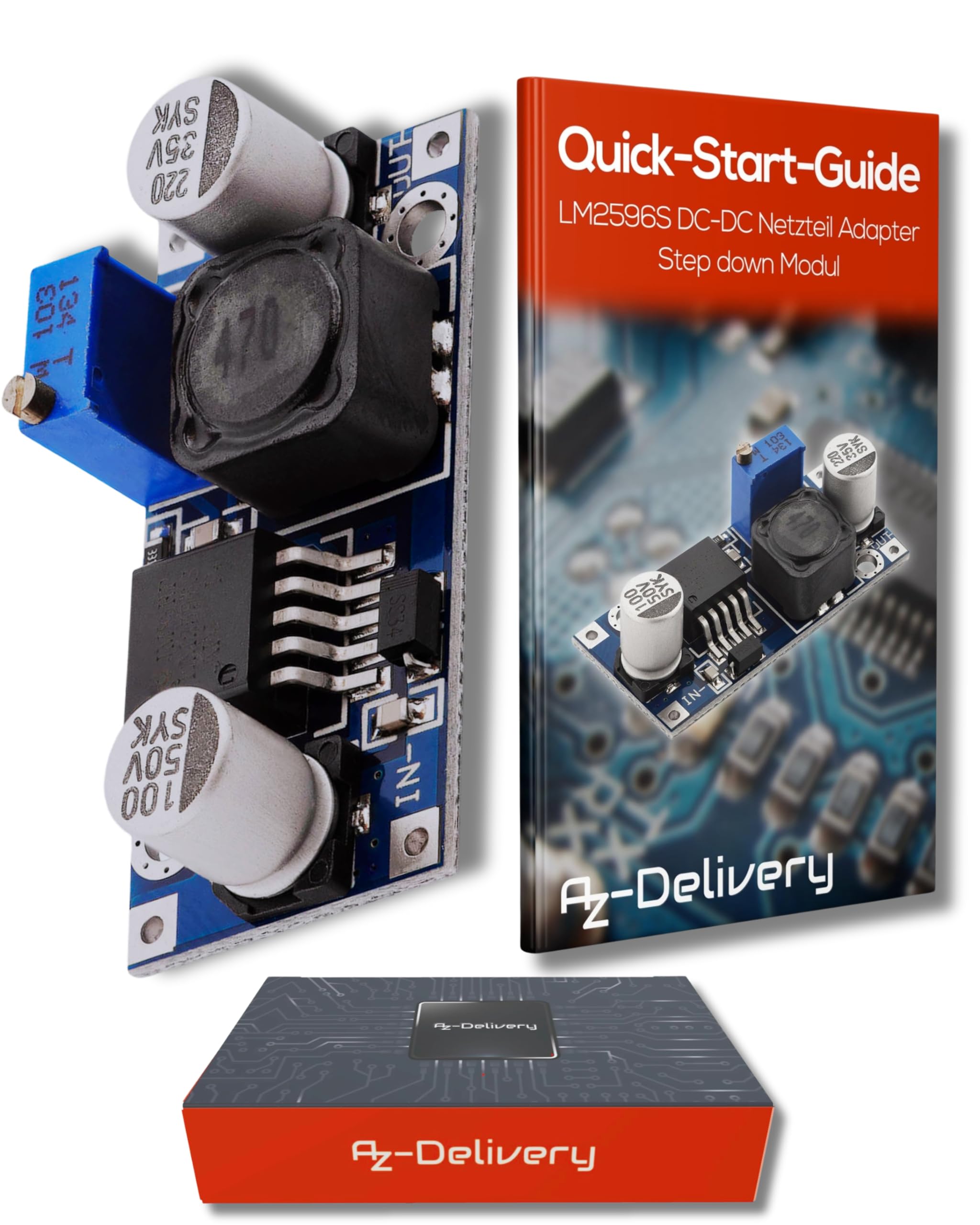 AZDelivery LM2596S Modulo Convertitore DC-DC Regolabile Step Down compatibile con Arduino