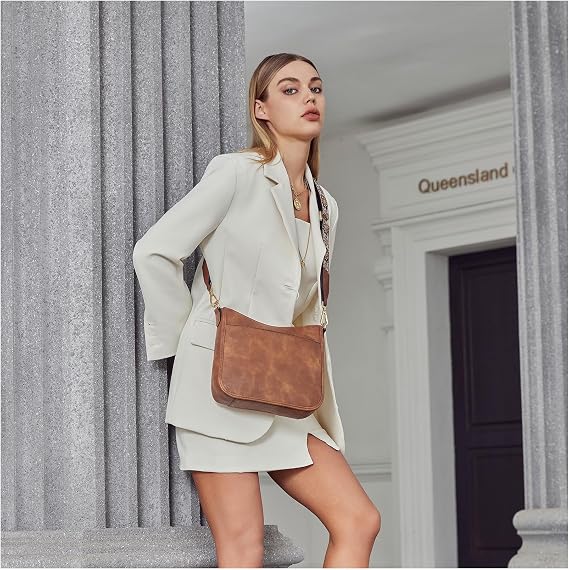 BOSTANTEN Crossbody Bags for Women Vegan Leather Purse Wide Shoulder Strap