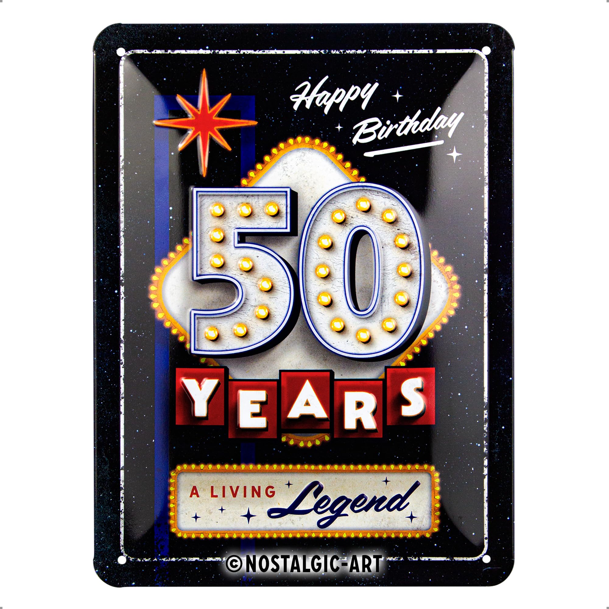 Nostalgic-Art Retro Blechschild, 15 x 20 cm, 50 Years Birthday – Geschenk-Idee zum 50. Geburtstag, aus Metall, Vintage Design, Blechschilder Sprüche