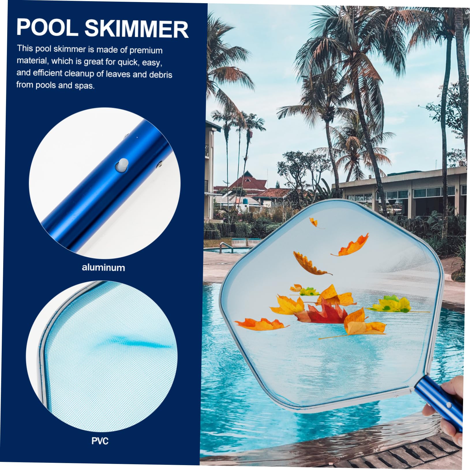 Toyvian Salvamento De Pool Encriptada para Limpieza De Piscina Recogehojas De Malla Fina Limpiador De Estanques De Aguas Poco Profundas para Uso Jardín