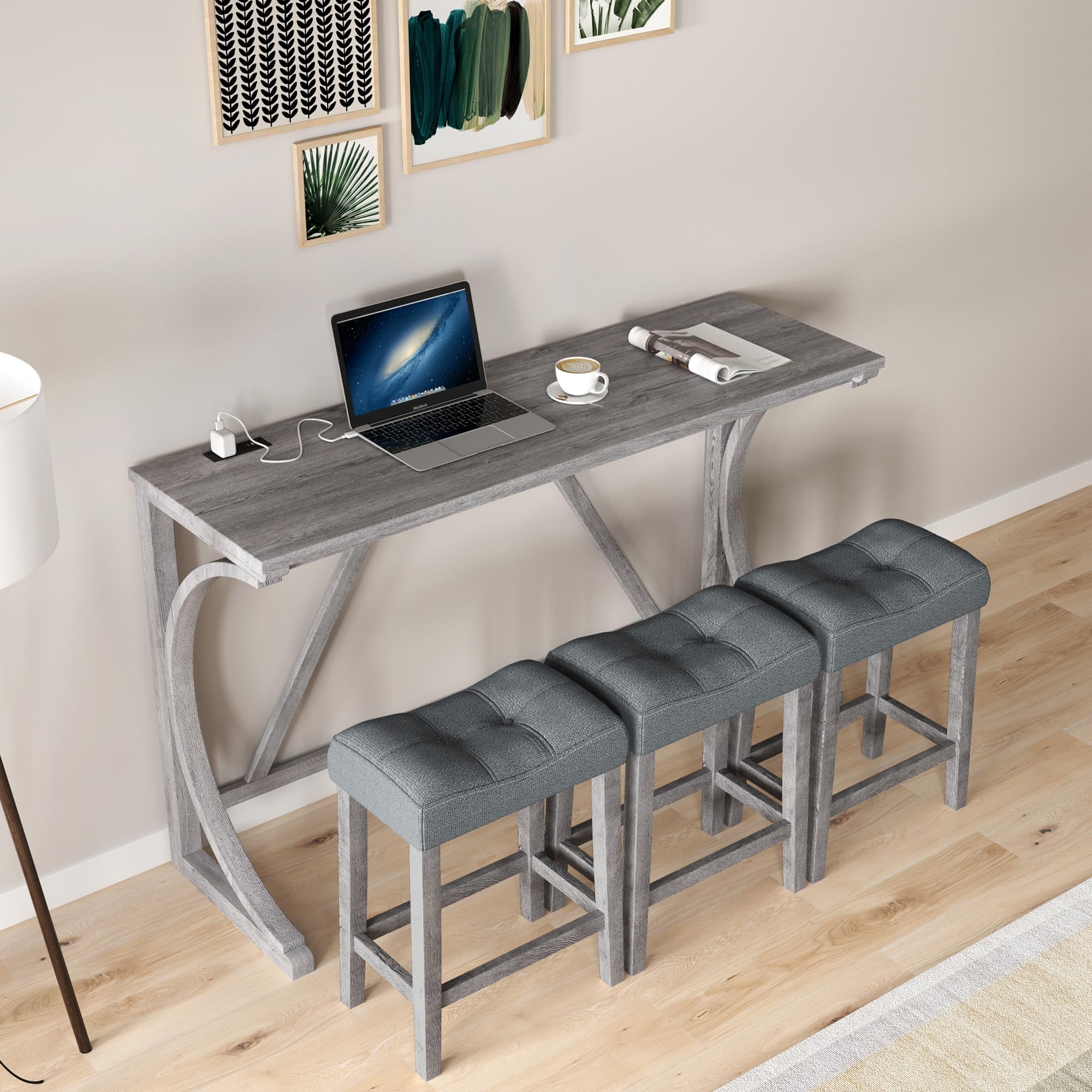 Amazon.com - Holaki Bar Table and Chairs Set,4 Piece Console