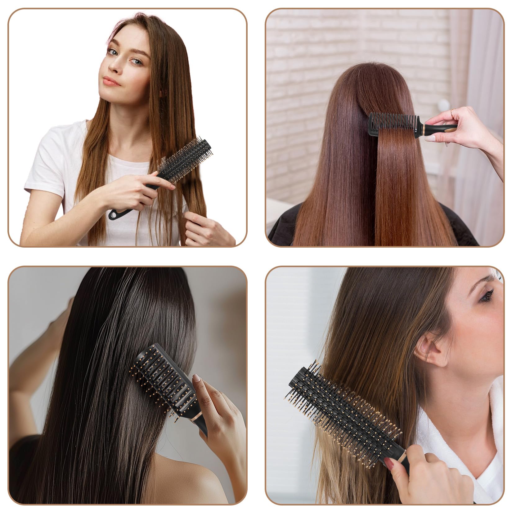 Juego de 5 cepillos de pelo antienredos para mujeres y hombres, cepillos para desenredar, juego de cepillos de pala, juego de cepillos para el cabello, peines antiestáticos para mujeres y hombres