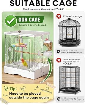 Bucatstate No Mess Bird Feeder, Auto Dispenser, Dual Filter & Waste Drawer
