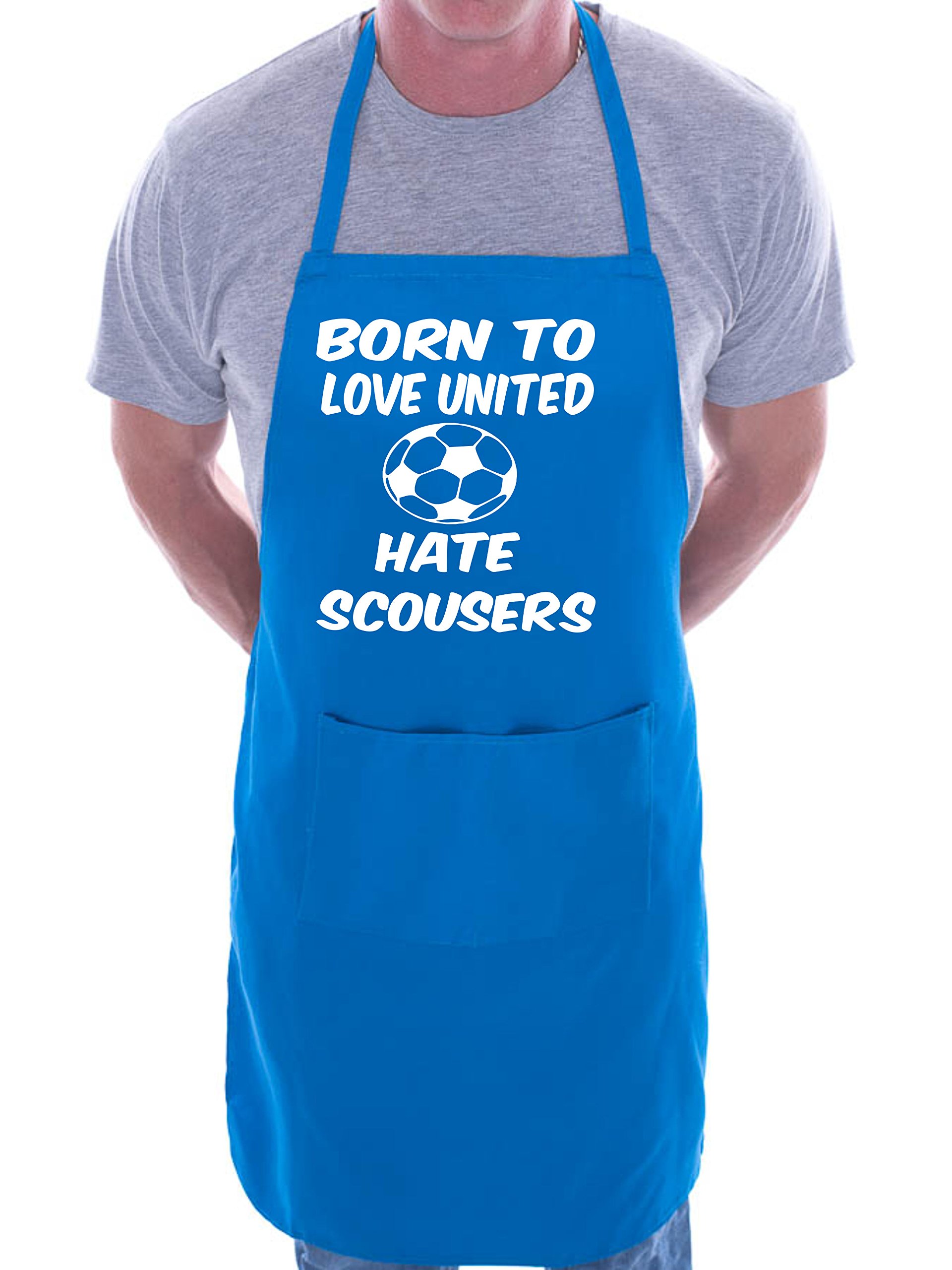 Print4u Men's Blue Love Man Utd Hate Scousers Bbq Cooking Funny Novelty Apron