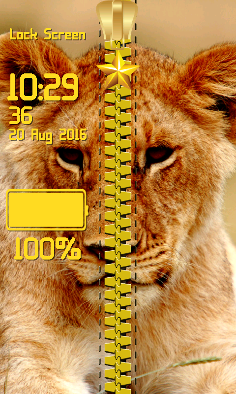 ライオンジッパーロック画面-Amazonアプリストアのアプリ
