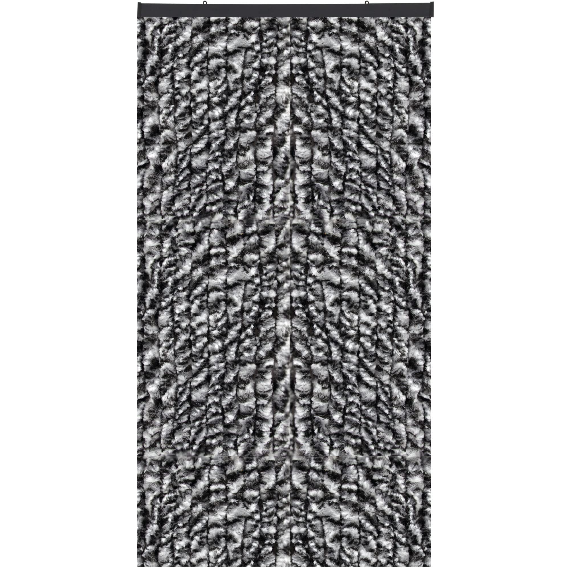 Arsvita Flauschvorhang 80x200 cm in Meliert schwarz - grau - weiß, Perfekter Insekten- und Sichtschutz für Ihre Balkon- und Terrassentür, viele Farben