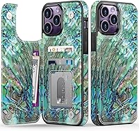 Vista 731 de LETO para iPhone 15 Pro Funda tipo cartera - Tapa tipo folio con patada - Diseños de moda - Tarjetero - Funda protectora para mujeres y niñas - 6.1
