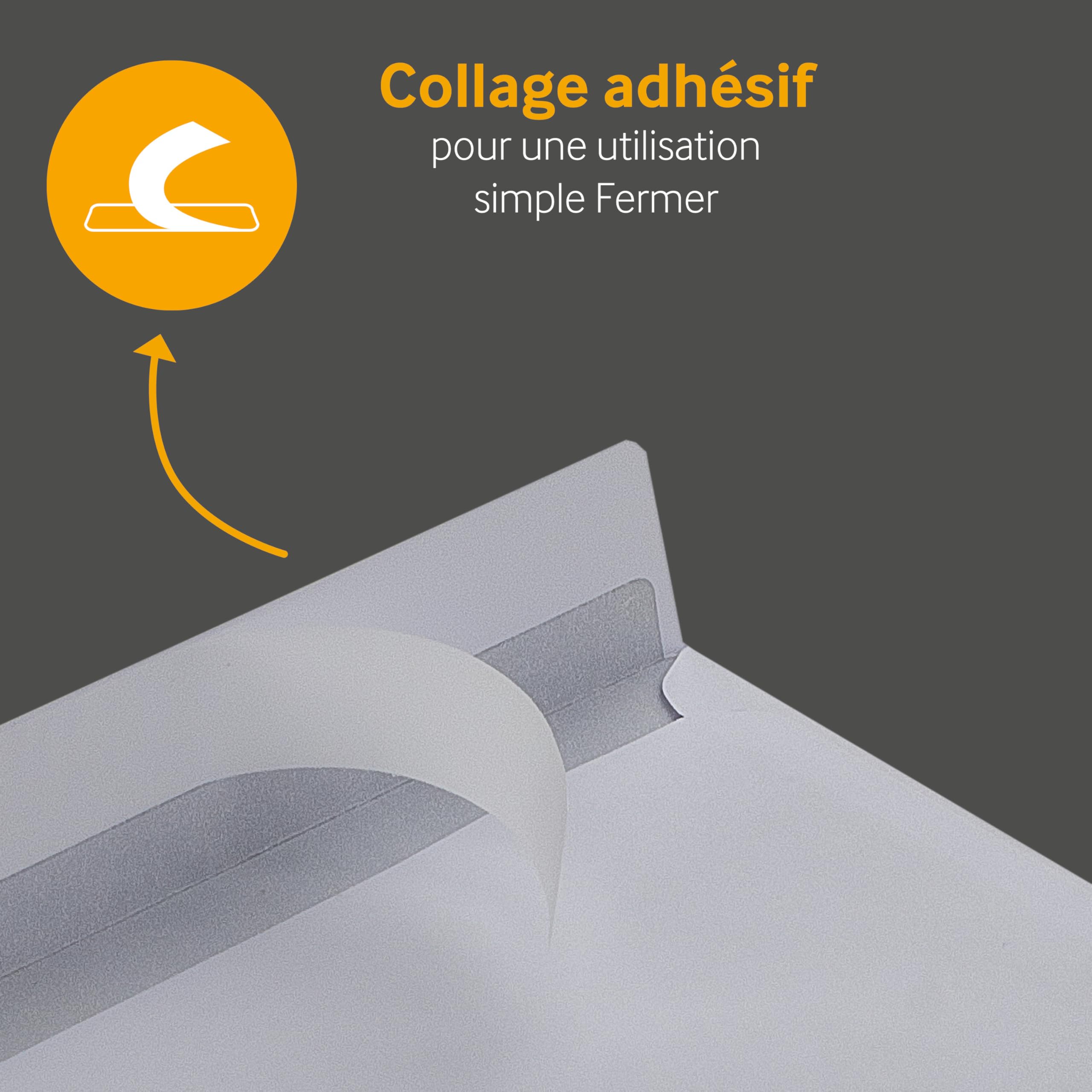 Enveloppes Blanches DL 110x220 mm 80 g/m² Rabat Droit Fermeture Adhésive Sans Fenêtre 24