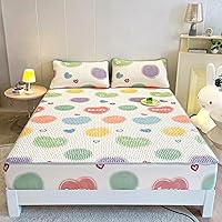 Vista 11 de FCLDESHOP Comfort Hotel - Sábana bajera ajustable con bolsillo profundo con estampado de látex de verano, para dormitorio de niños y niñas, Flor