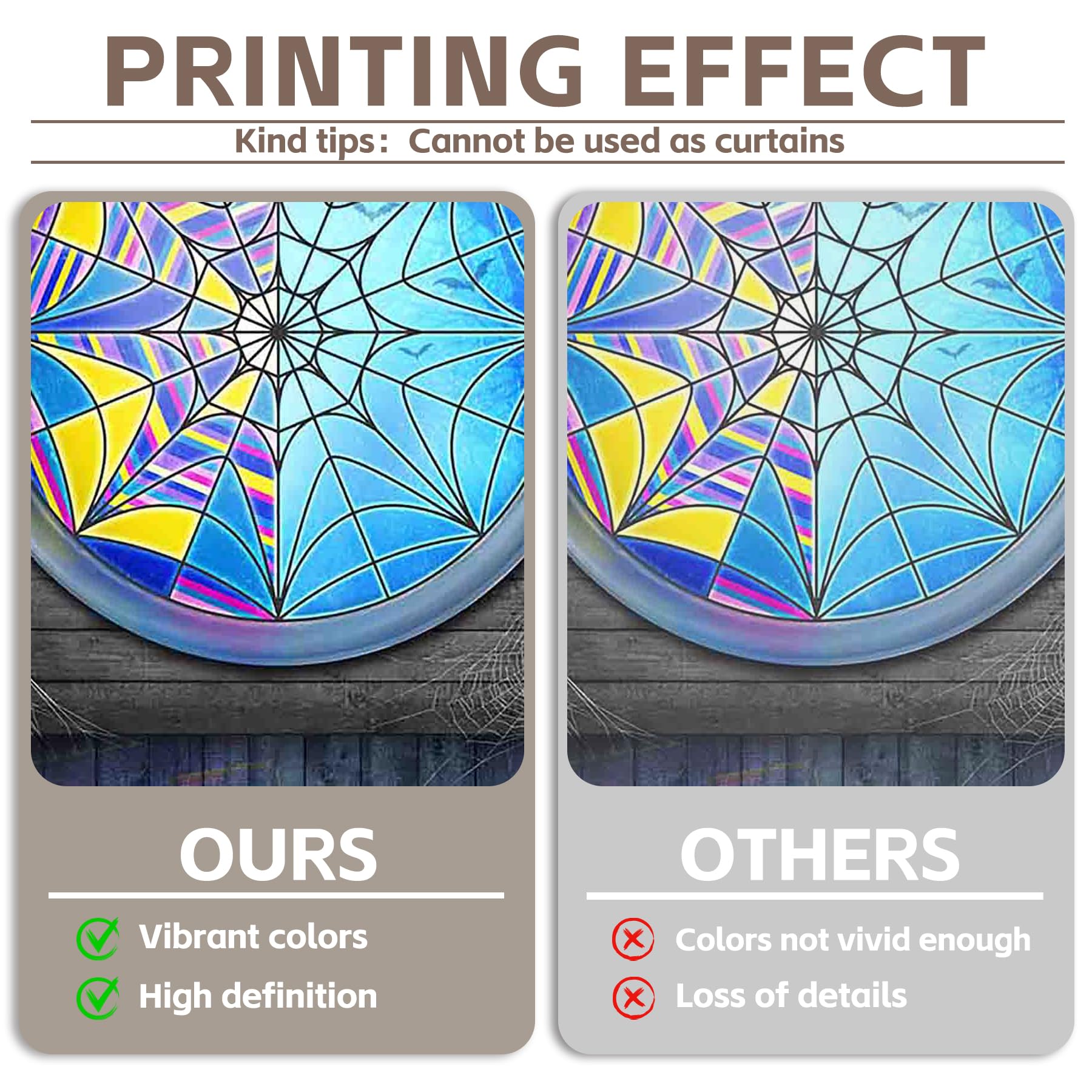 Yriujul Fabric 5x7ft Halloween Spider Web Window Photography Backdrop Horror Moon Night Vampire Gothic Background Kids Party Decorations Boys Girls Photo Props