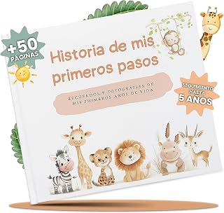Album Fotos Bebe para Pegar Fotos y Escribir hasta los 5 AÑOS Regalo Original para Recién Nacidos Baby Shower y Padres Primerizos Libro Recuerdos Bebe con Pegatinas