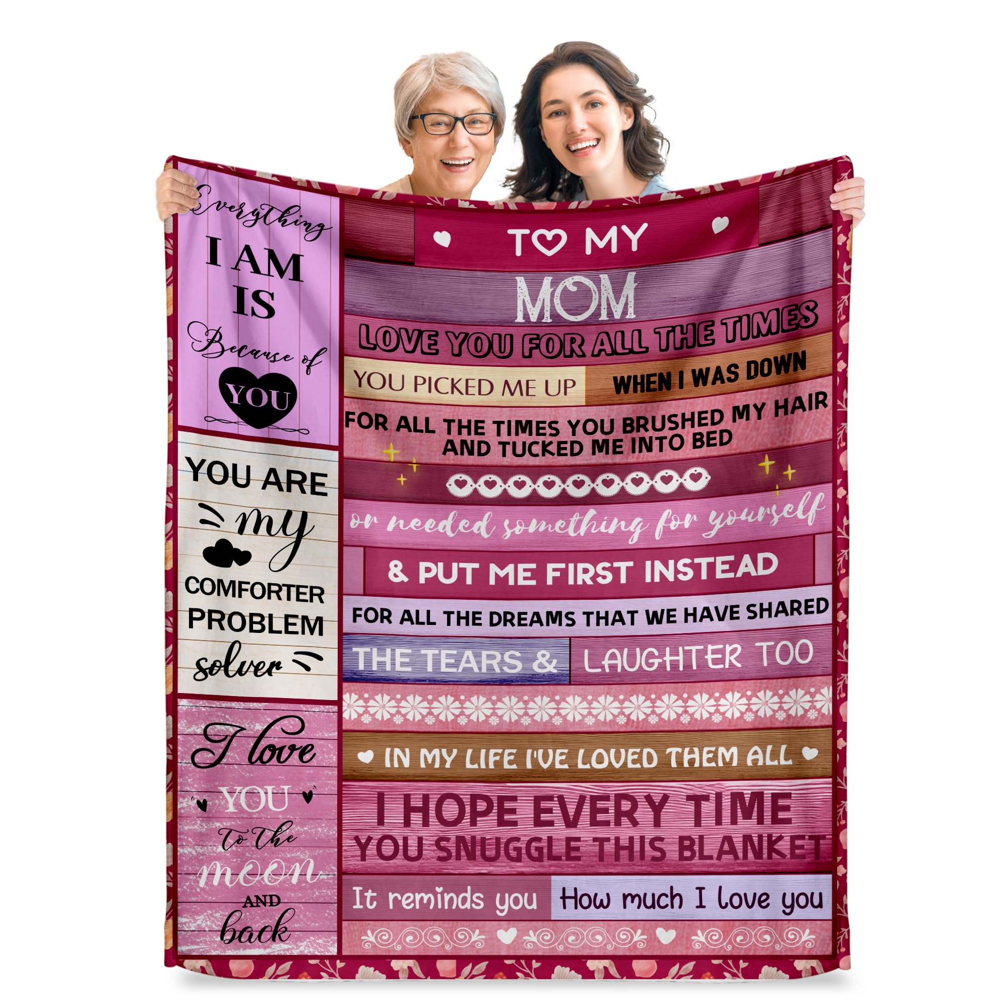 Mom Gifts for Mom from Daughter to My Mom Blanket - Mom Birthday Gifts Mothers Day Blanket - Christmas & Thanksgiving Gifts - Throws Blankets 50"x60"