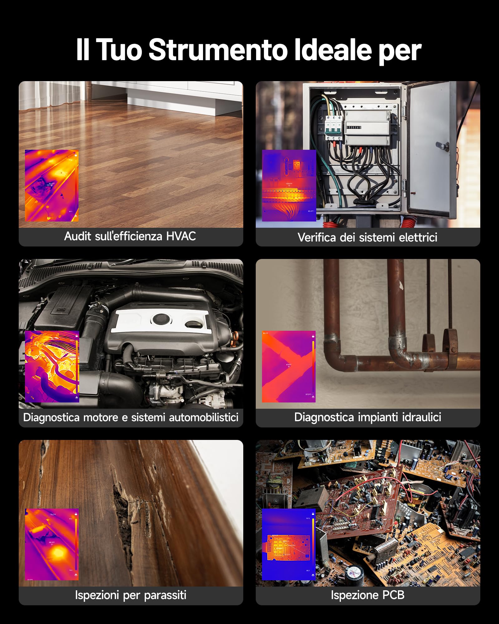 TOPDON Termocamera Professionale TC002C Duo per iPhone/Android, 512x384 Risoluzione TISR, Telecamera Termica da -20℃ a 550℃, Precisione 0.1℃, Frequenza di Aggiornamento 25Hz,40mK