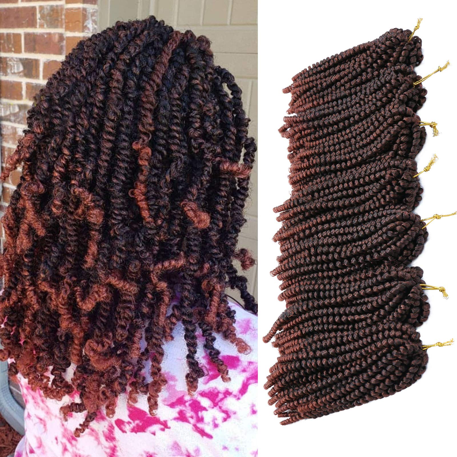 Buy 7 Packs Spring Twist Crochet Braids 8 Inch Synthetic Braiding Hair