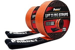 2 Pack 2”x3FT Tree Saver Strap: Heavy Duty Lift Sling Straps with 18,800 LB Capacity