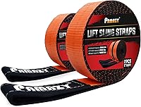 Vista 8 de Paquete de 2 correas de elevación super resistentes de 2"x10 pies, capacidad de 18,800 libras, de alta resistencia, de nylon ojo a ojo