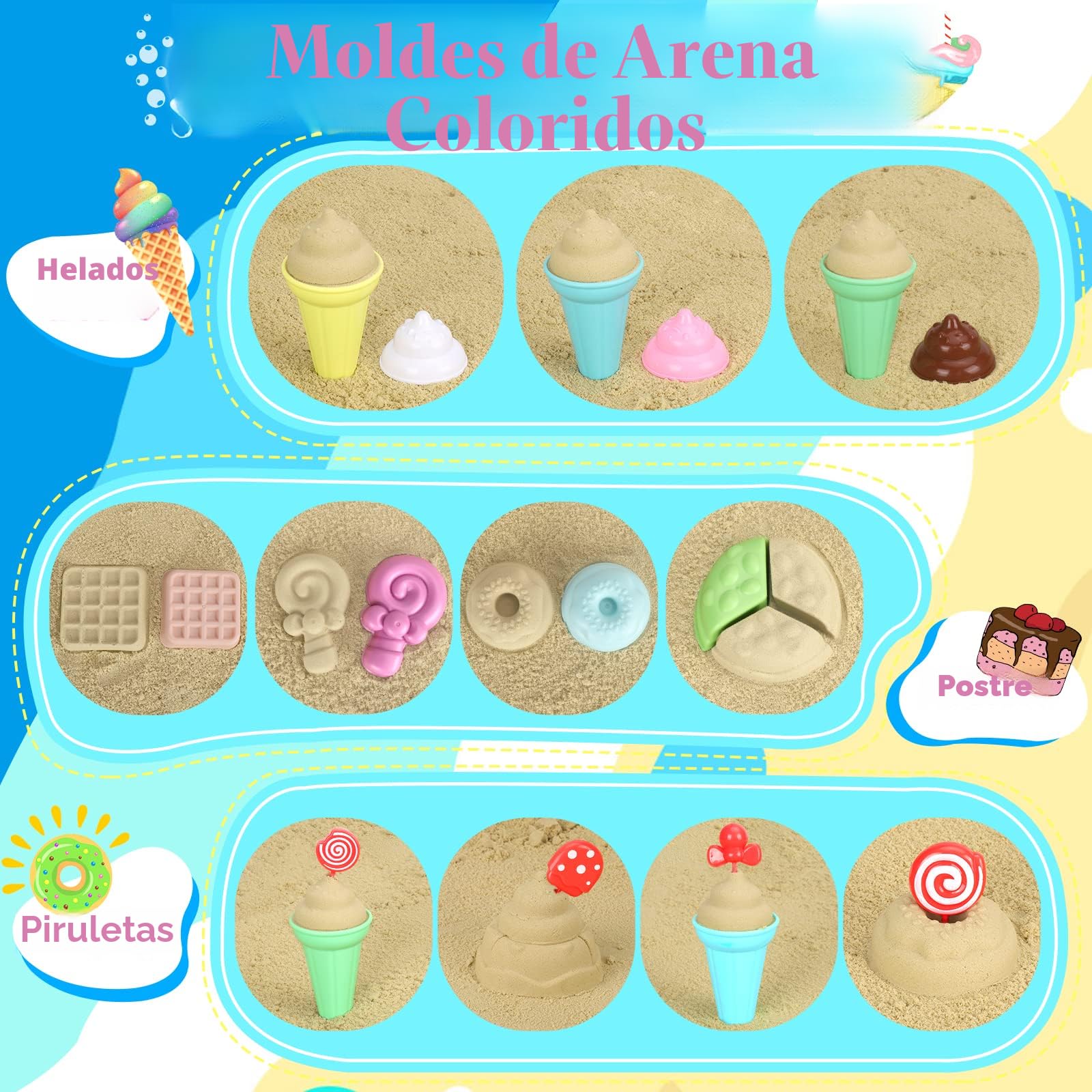 Set De Playa Para Niños 3-6 Años: 20 Piezas, Barco, Camión, Moldes Y Palas – Estimulación Sensorial