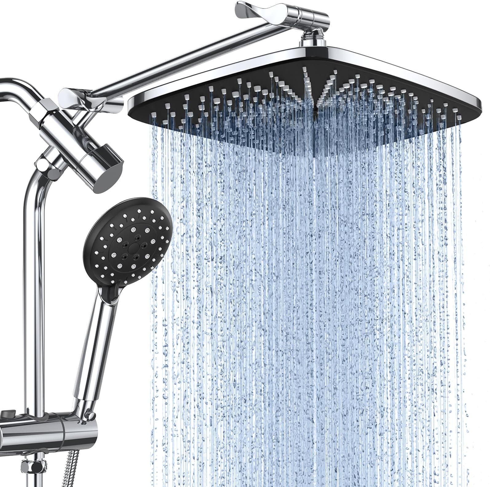 Veken 12 Inch High Pressure Rain Shower Head Combo，Upgraded 2-in-1 ...