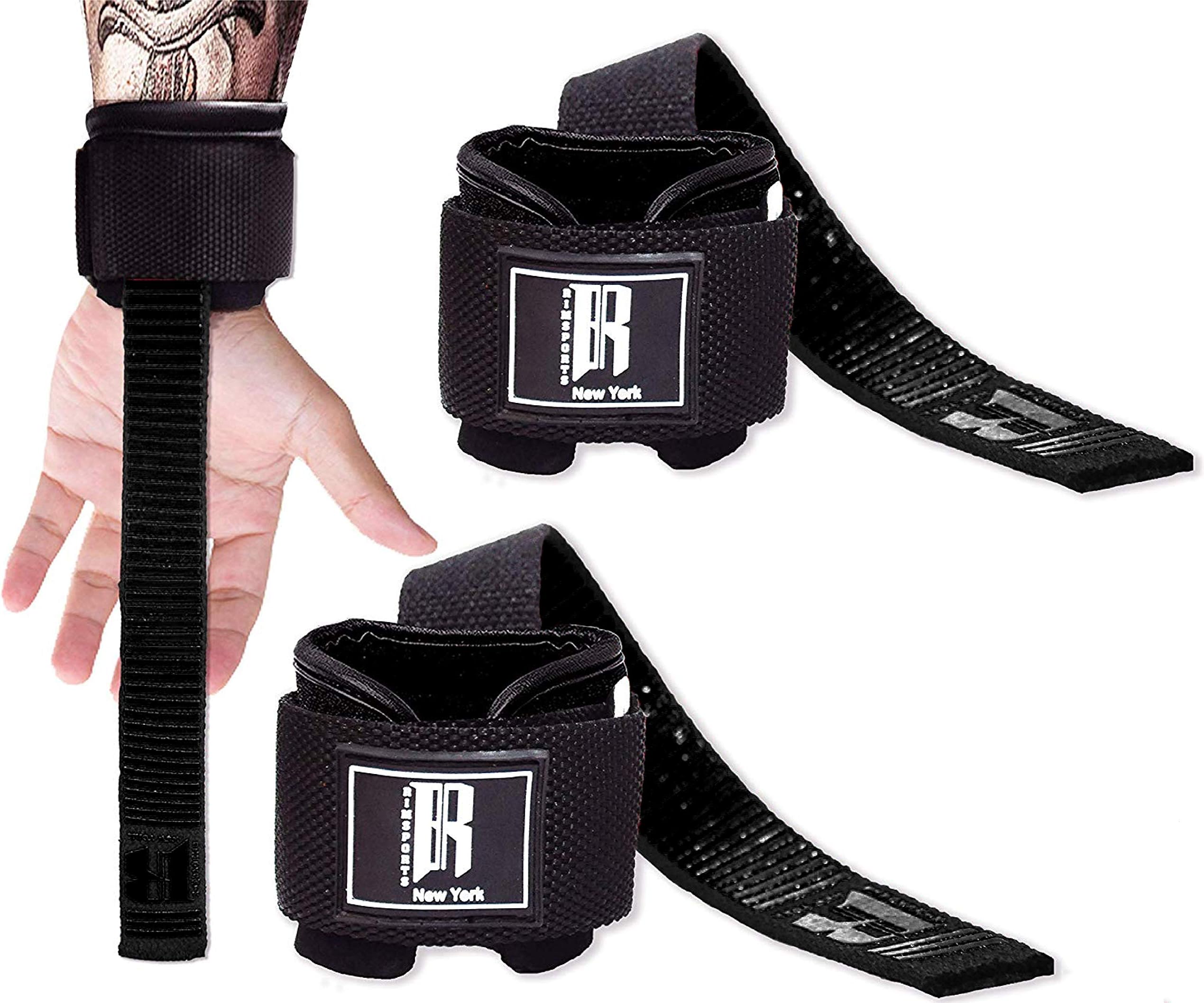 RIMSports Weight Lifting Straps with Wrist Support - Wrist Straps for Weightlifting - Superior Deadlift Straps and Workout Wrist Wraps for Deadlifting in Gym - Ideal Lift Straps for Powerlifting