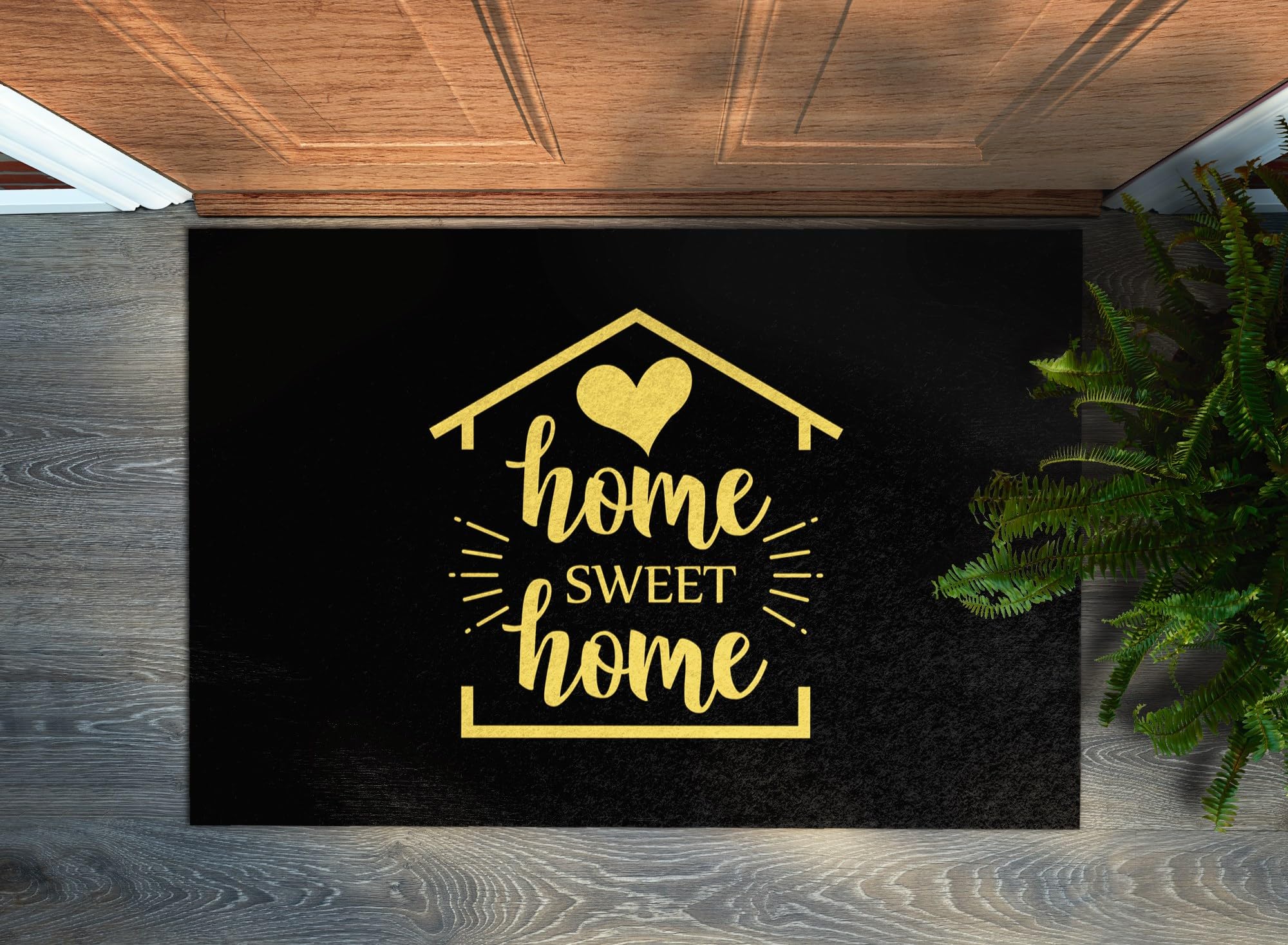Tulup Wycieraczka na deszcz Wycieraczka personalizowana Wycieraczka do czyszczenia butów 90x60cm - Napis Sweet Home
