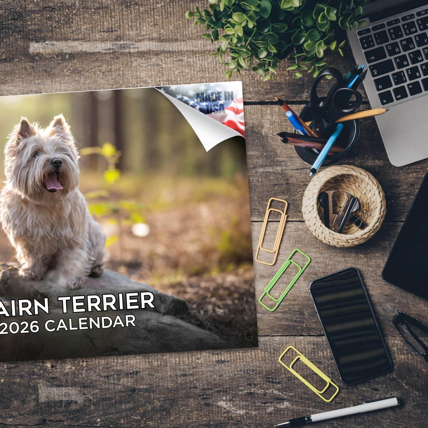 Calendario 2024 2025 Cairn Terrier, calendario mensile da parete con razza di cane, 30,5 x 45,7 cm, aperto, carta spessa senza sbavature, regalo, calendario per insegnanti accademici, organizzazione e