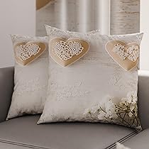 PETTI Artigiani Italiani – Coppia di Federe Cuscino 30×30 cm in Microfibra, Cuscini Arredo Camera da Letto, Divano, Salotto, Set 2 Fodere Copricuscino, Federa Shabby 325, 100% Made in Italy