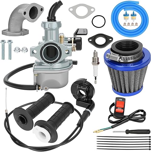 Vista 16 de YOXUFA Carburador PZ22 de 0.866 in para cable de acelerador de carbohidratos para 110cc 125cc ATV Pit Dirt Bike Coolster Mountopz SSR TaoTao DB14