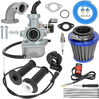 YOXUFA PZ22 Carburetor 22mm Carb Throttle Cable Grip Assembly for SSR Coolster Apollo TaoTao DB14 DB24 110cc 125cc RFZ Hawk Pit Dirt Bike ATV Quad 4 Stroke Chinese Motorsports Parts