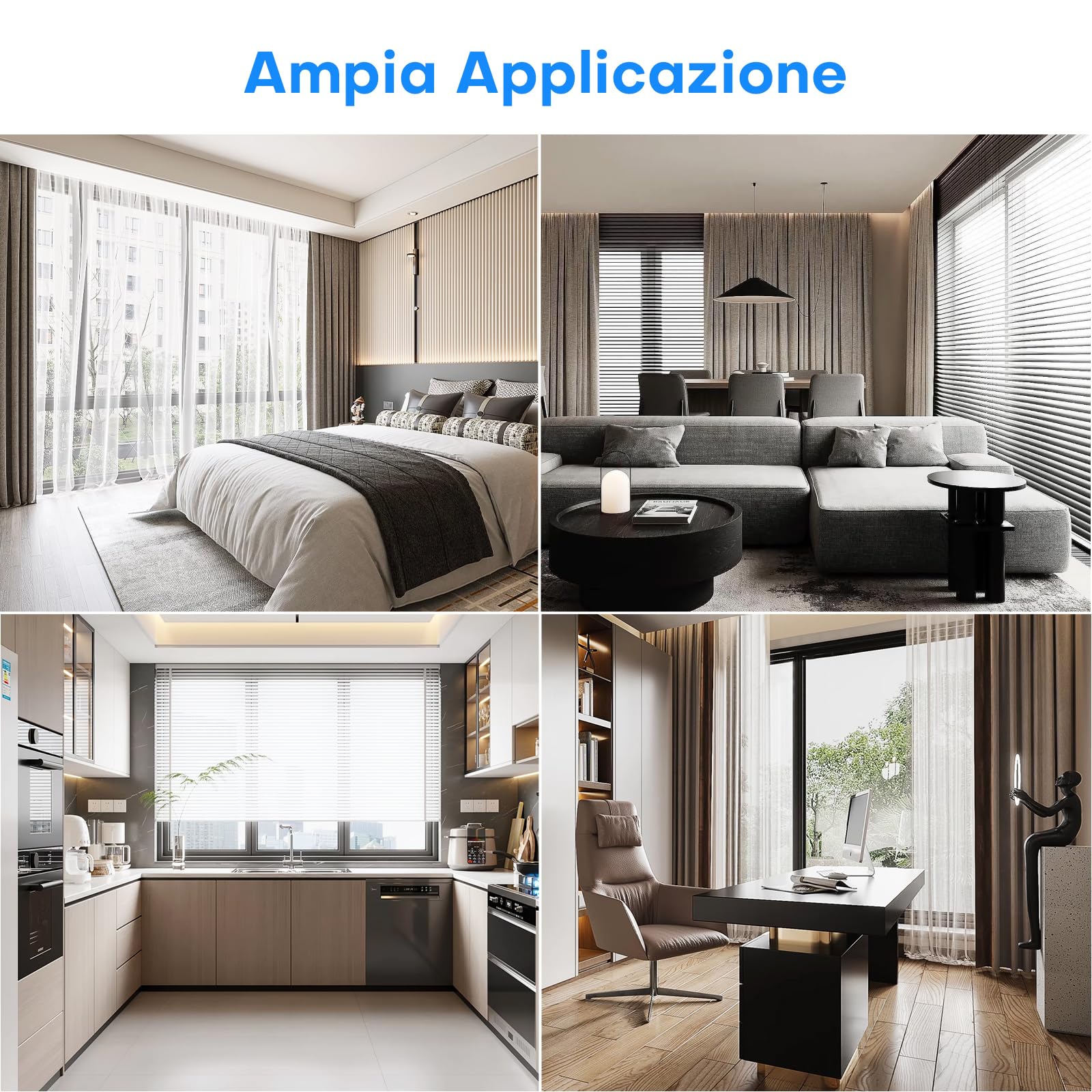 Maxcio Interruttore per tapparelle WiFi Connected, Interruttore per tende Compatibile con HomeKit, Alexa e Google Home, Controllo percentuale, Controllo remoto e Controllo vocale (4 Packs)