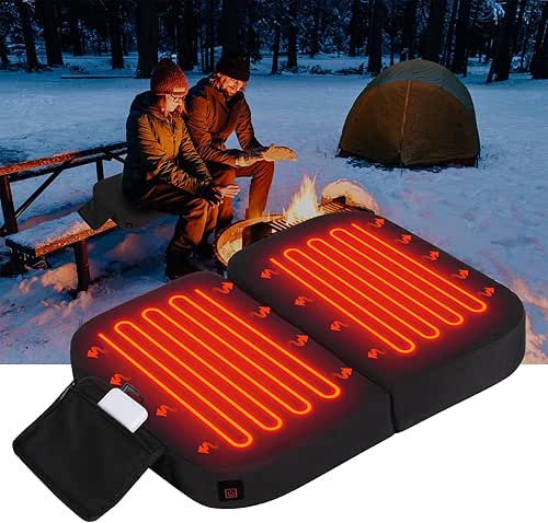 Extra Wide Heated Seat Cushion with 10000 mAh Mobile Bank