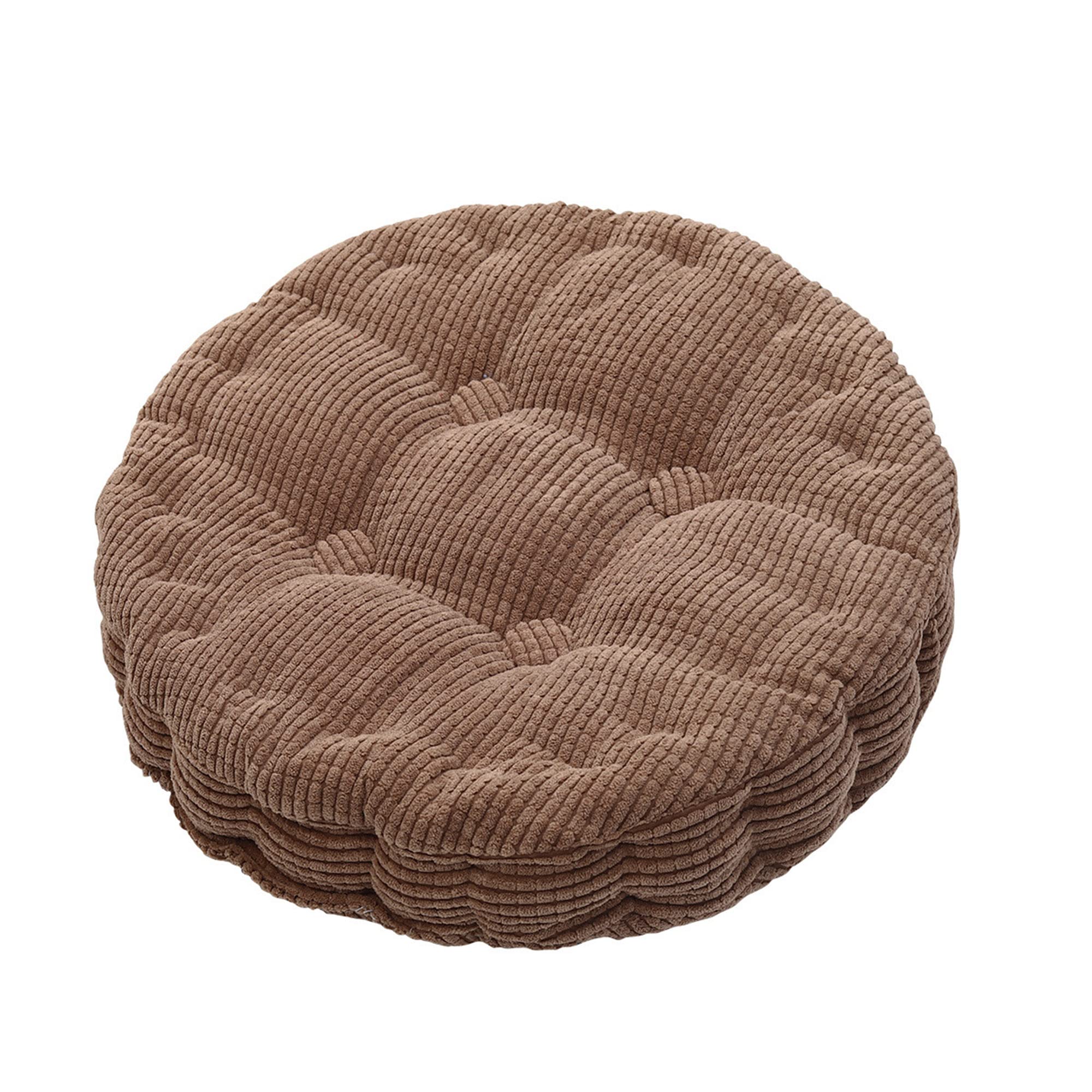 SVFOEBJM Set of 2 Round Dining Chair Cushions, 7cm Thick, Soft & Comfortable, Stylish Brown for Indoor/Outdoor Use, Ideal for Office, Garden, Kitchen, 48x48cm