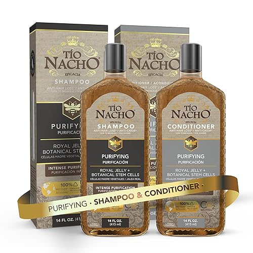 Tio Nacho Juego de champú y acondicionador purificador, jalea real, infundido con células madre botánicas para una purificación intensa del cabello