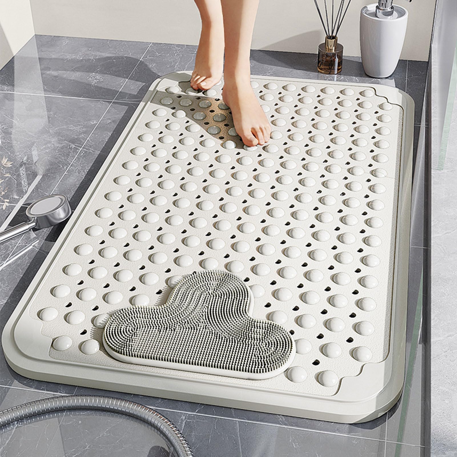 Tapis de bain antidérapant et résistant à l'eau pour douche douce