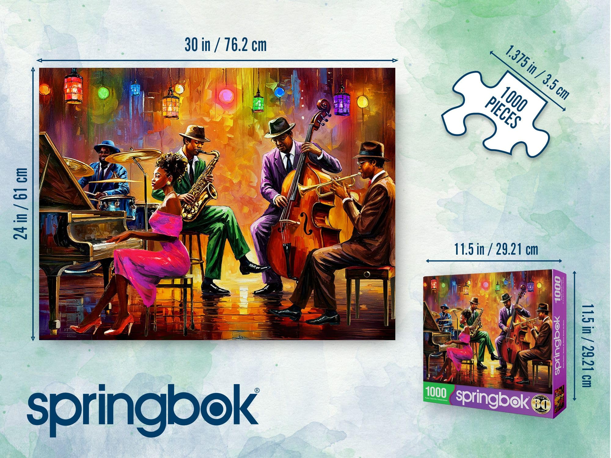 Amazon.com: Springbok Neon Notes 1000 Piece Jigsaw Puzzle for