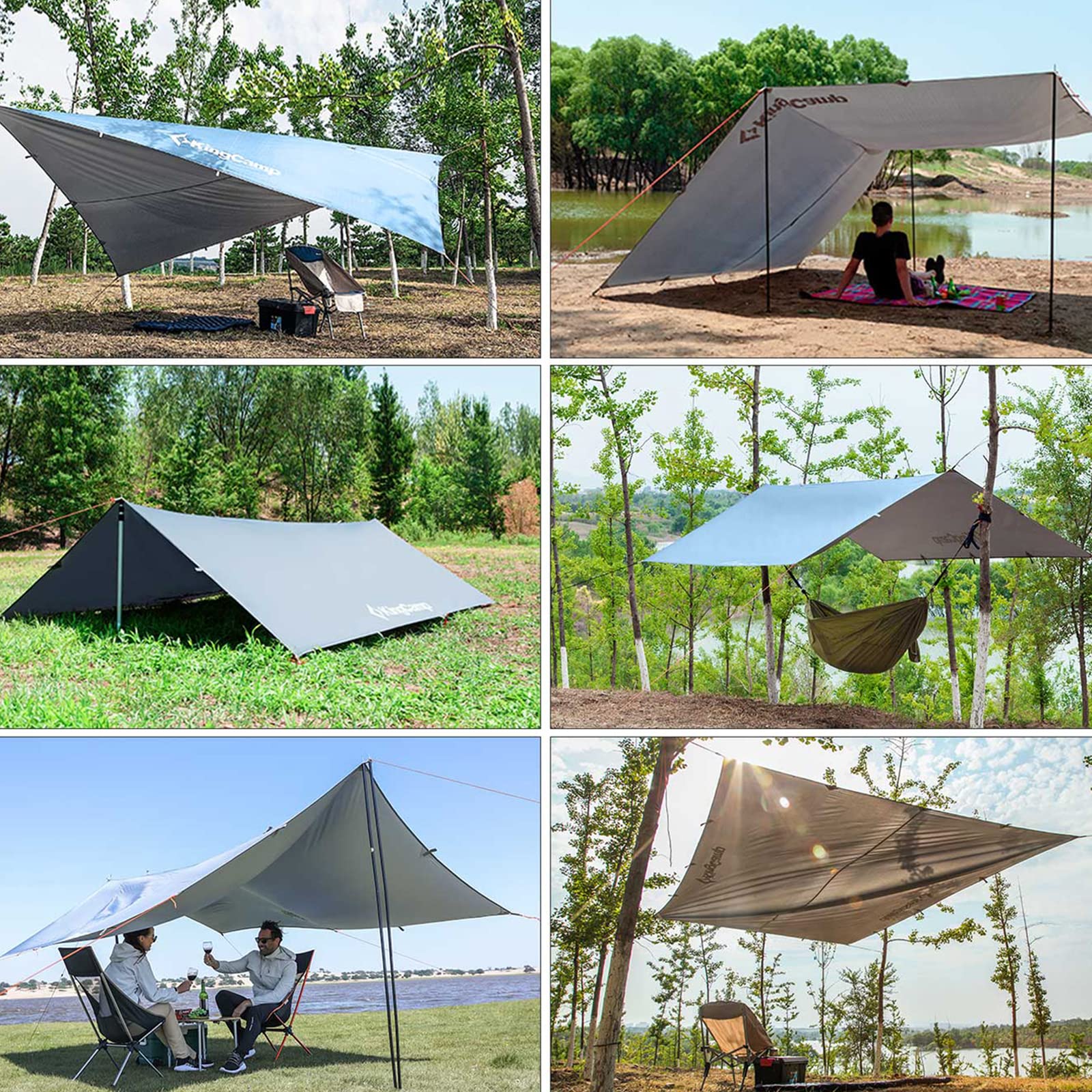 KingCamp Camping Tarp Bowman Sonnensegel Bus Zelt Wind Schutz Plane Dach UV 50+