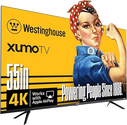 Westinghouse - Televisor inteligente de 55 pulgadas, 4K UHD, Xumo TV con HDR10, control remoto por voz, Dolby Vision, Dolby Atmos, pantalla led