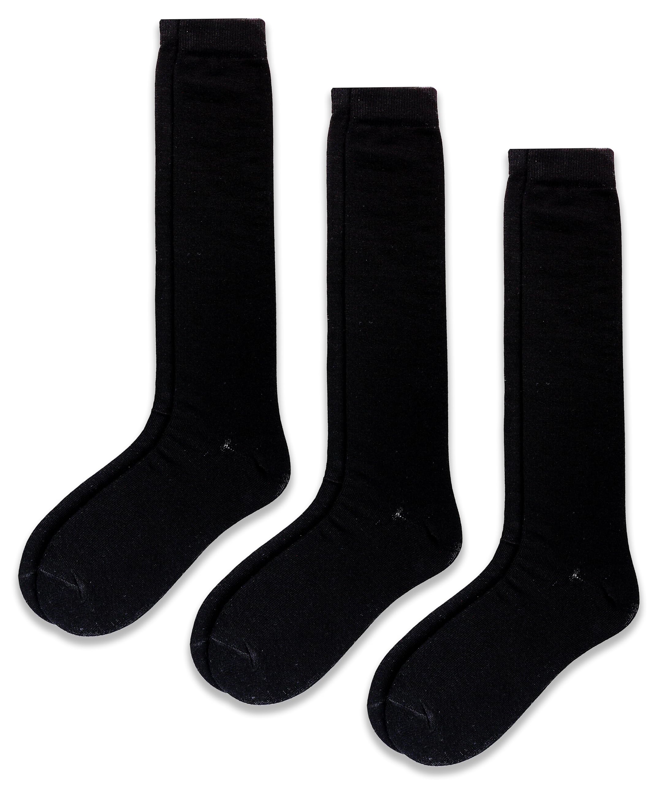 RC. ROYAL CLASS Girls Organic Cotton Solid Soft Knee Length Black School/Uniform/Formal/Casual Socks for Girls (Pack of 3 Pairs)(3-4 Years) - Image 2 thumbnail