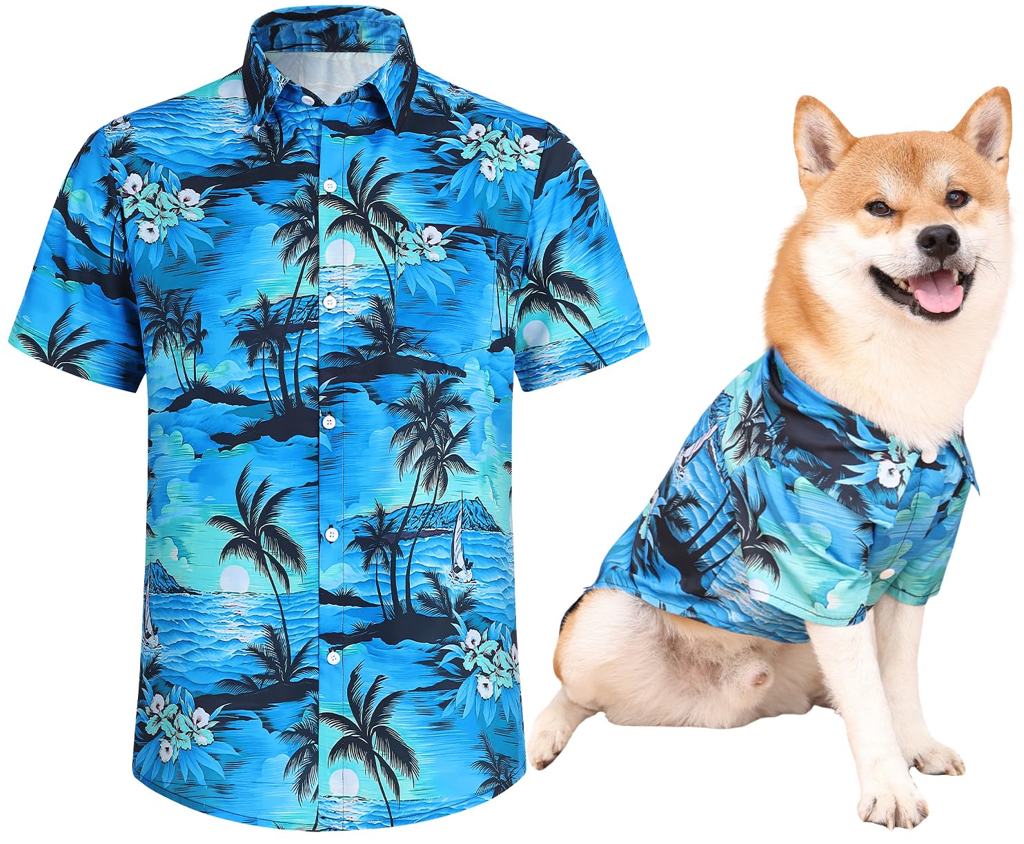 Harbyel Dog Shirts Hawaii Dog Clothes for Small Medium Large Dogs Owner and Pet Shirts are Sold Separately