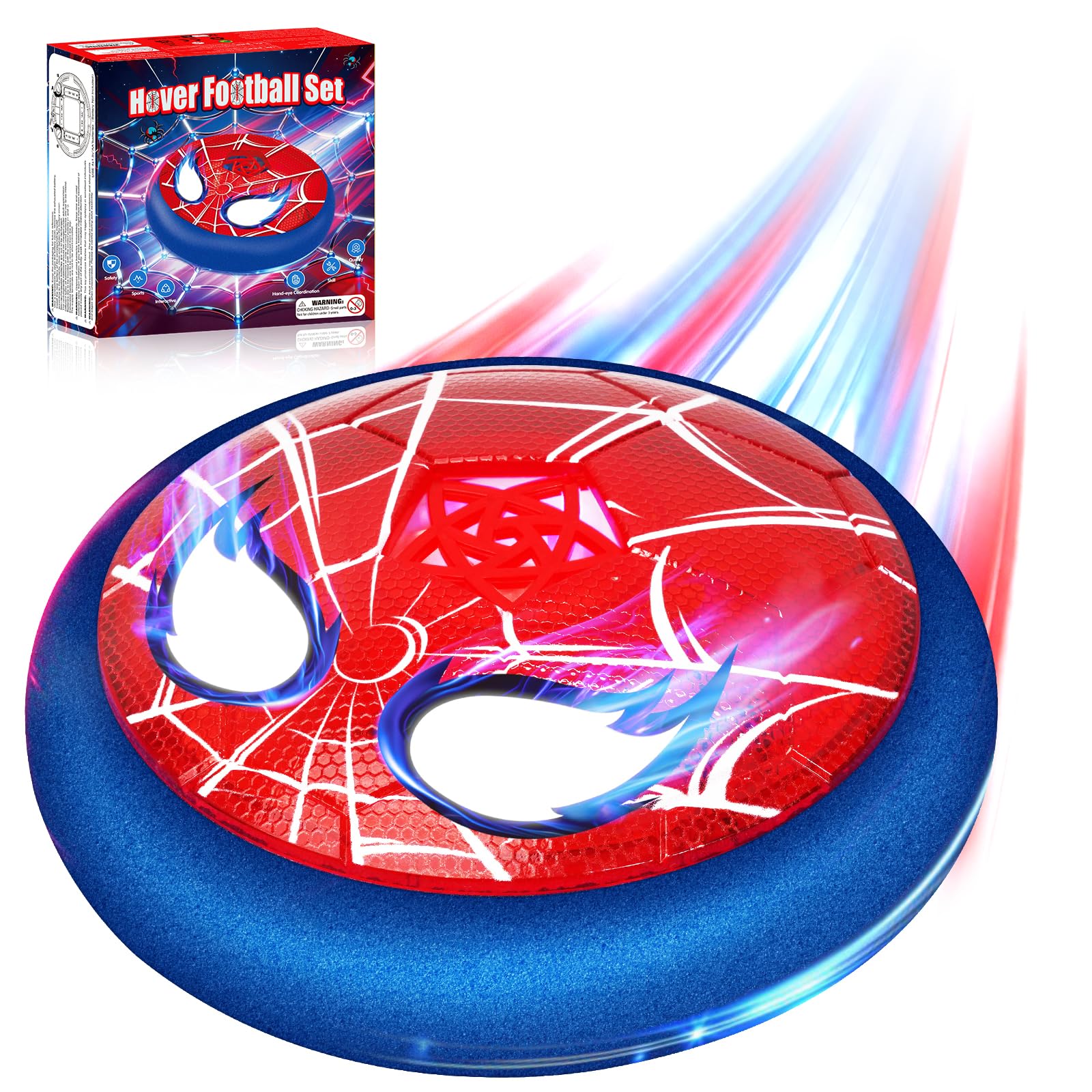 Lubolee Hover Football Toys 3-10 Year Old Boys Girls, Football Gifts for Boys with Light Up Eyes, Birthday Gifts for 3-12 Year Old Boys Girls Fun Hover Kids Ball Indoor Toys Games