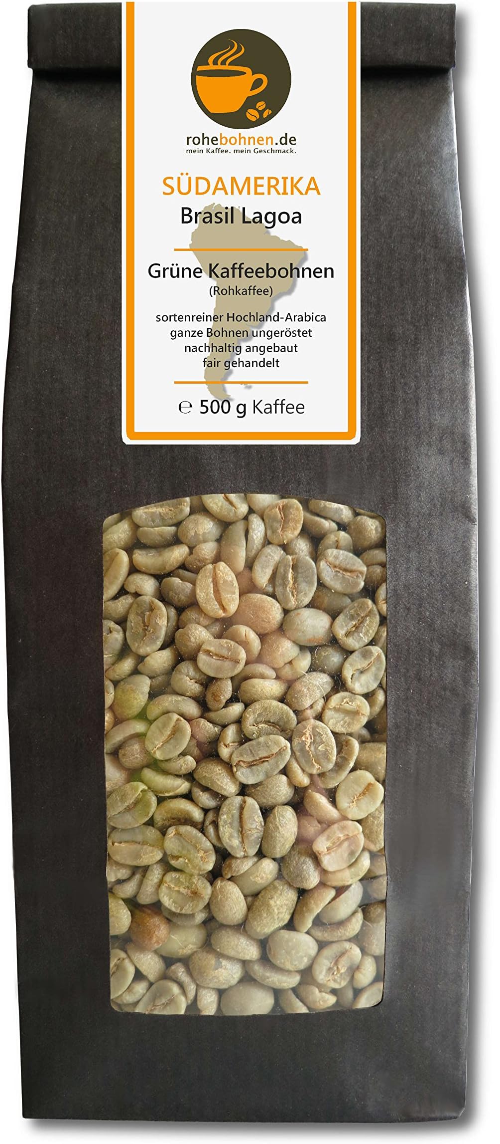 Green coffee beans Brazil Lagoa (raw coffee beans, unroasted 500g) - GMP certified