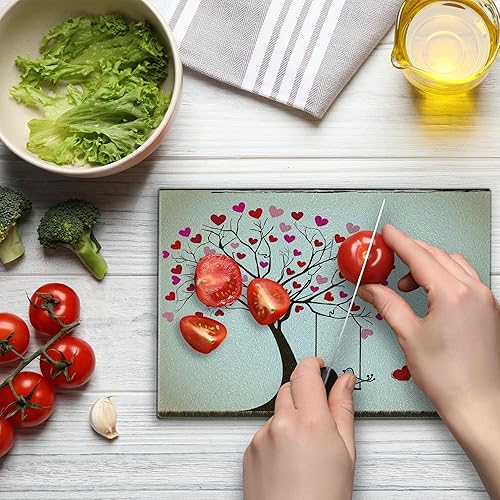 Miniatura 7 de Ambesonne Tabla de cortar de Navidad, representación con muñeco de nieve y nieve que cae, hielo congelado, impresión artística temática de ventisca,