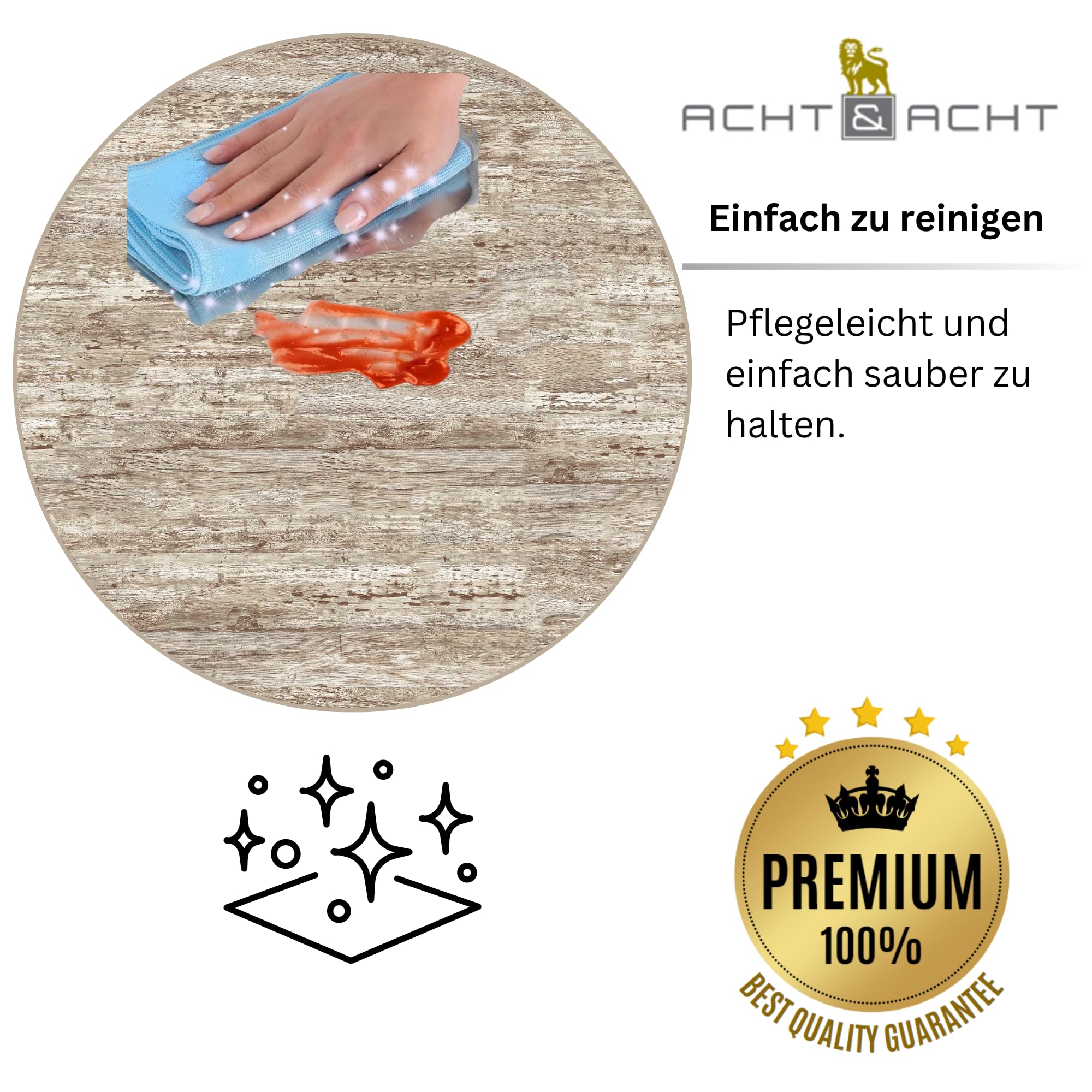 Hochwertige Tischplatte Werzalit – Ø70cm – 2,6 cm dicke für Bistrotisch/Esstisch/für Outdoor und Indoor - Farbe: montpellier