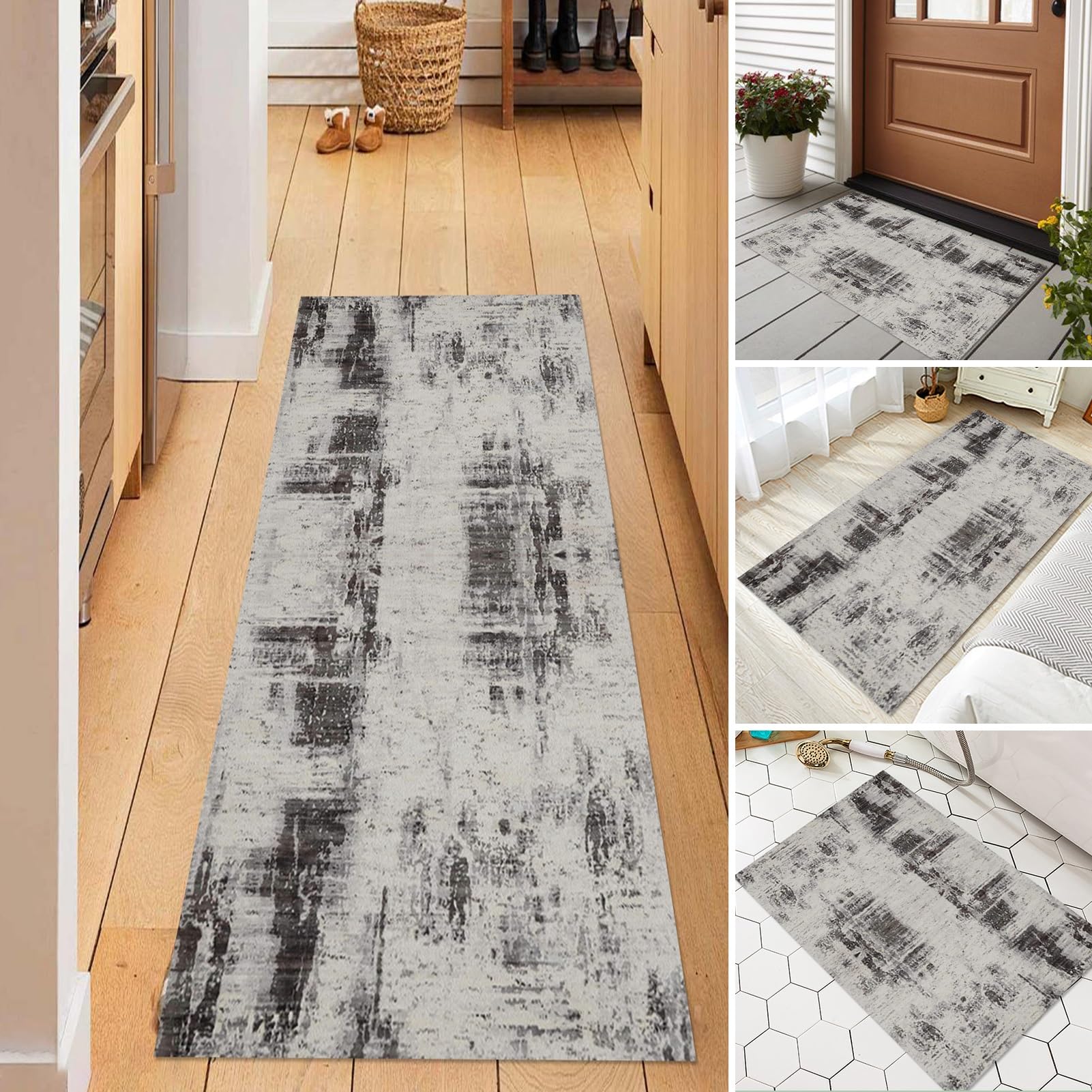 Tapis à bandes moderne pour habiller le balcon intérieur et l'entrée
