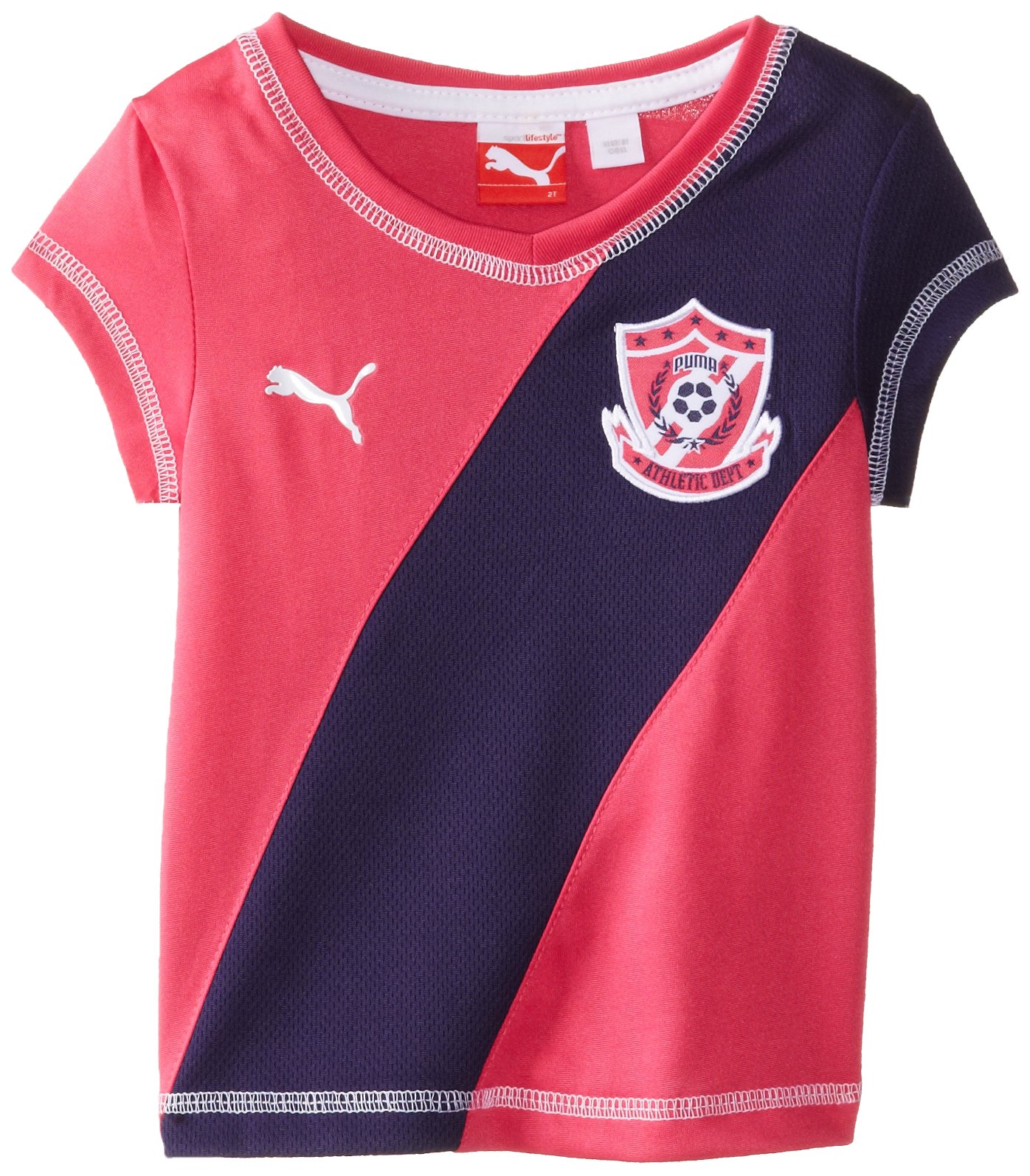 PUMA Little Girls' Colorblock Soccer Cat Tee