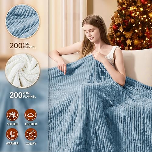 Vista 193 de Homemate Manta térmica eléctrica de 50 x 60 pulgadas, manta térmica de 1/2/4/6/8 horas de apagado automático, 10 niveles de calor, protección contra