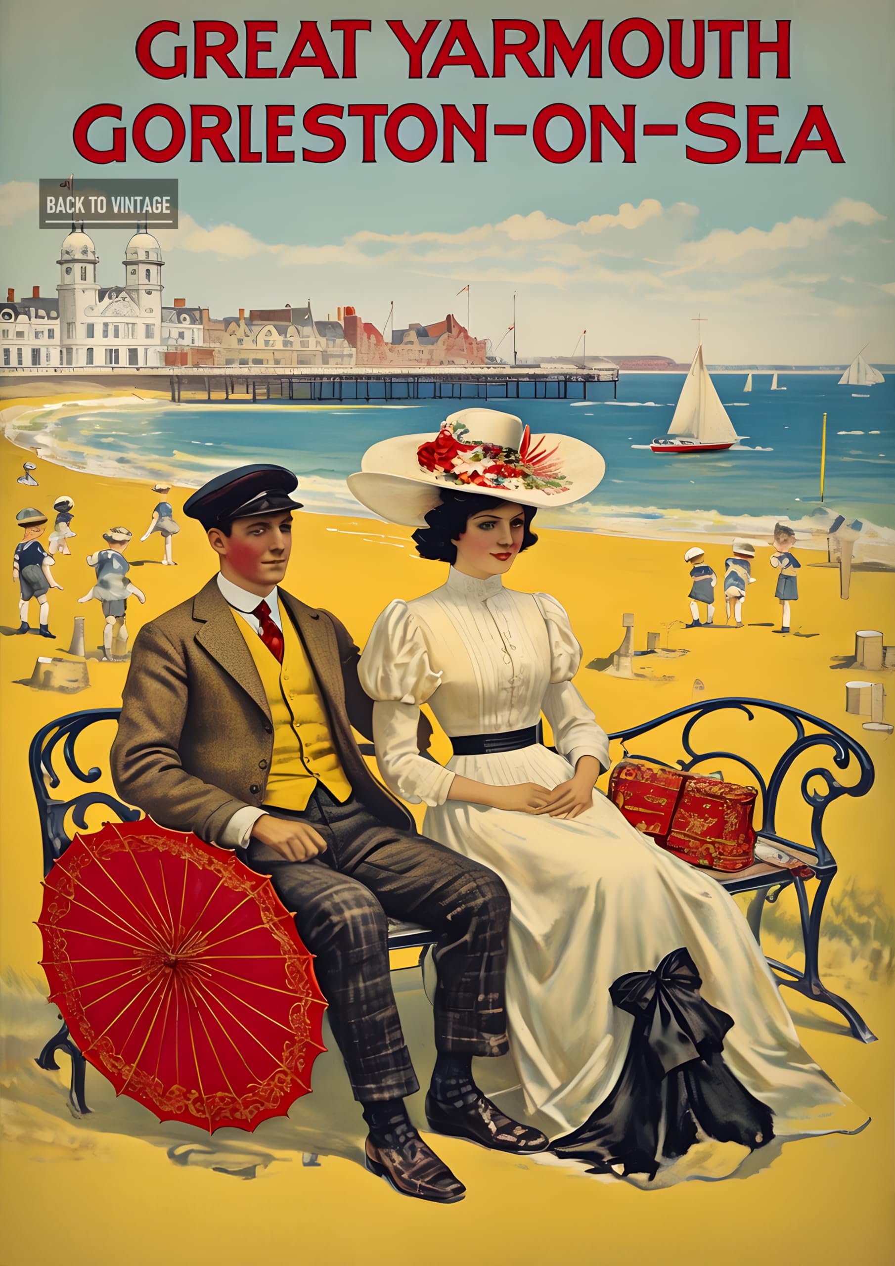 Great Yarmouth Adventure Travel Poster - A4 Wall Art, Wanderlust Print, Inspirational World Map, Vintage City, Retro Poster, Home Decor for Living Room, Office, Gift Idea for Travel Lovers