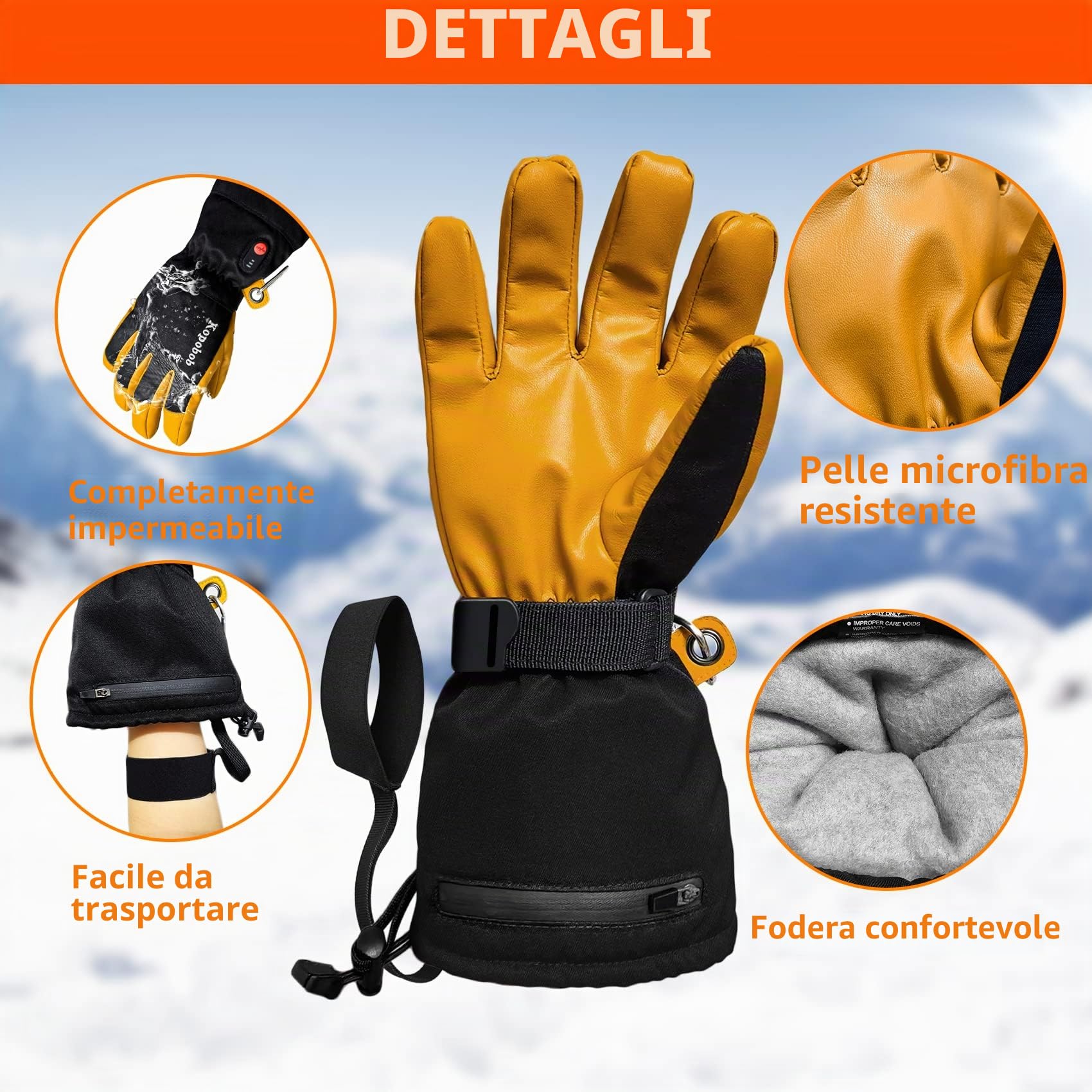 Guanti Riscaldati Donna, i Guanti Moto Riscaldati Uomo EXCLUSKY sono Ricaricabili. Guanti Riscaldati a Batteria USB. Batteria da 7,4 V 5000 mAh.Prima Scelta per il Ciclismo, lo sci e il Lavoro.