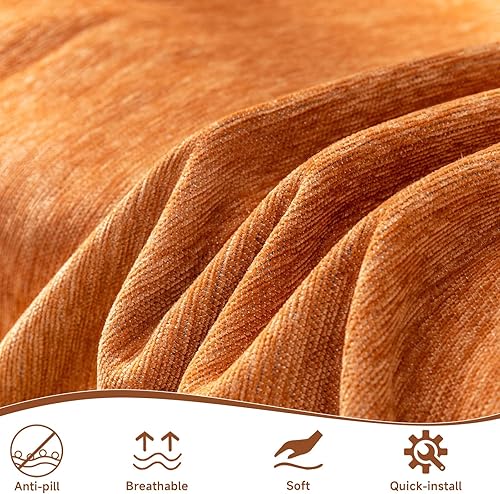 Miniatura 3 de VClife - Funda para sofá de 2 o 3 plazas o modular, de felpilla, antideslizante, bohemia, lavable, apta para perros, con borlas, caramelo, 71 x 134