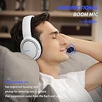 Vista 2 de BINNUNE Gaming Headset with Mic for PS4 PS5 Xbox Series X S Xbox 1 PC NS, Wired Gaming Headphones with Microphone for PS 4 5 Xbox1 Blanco