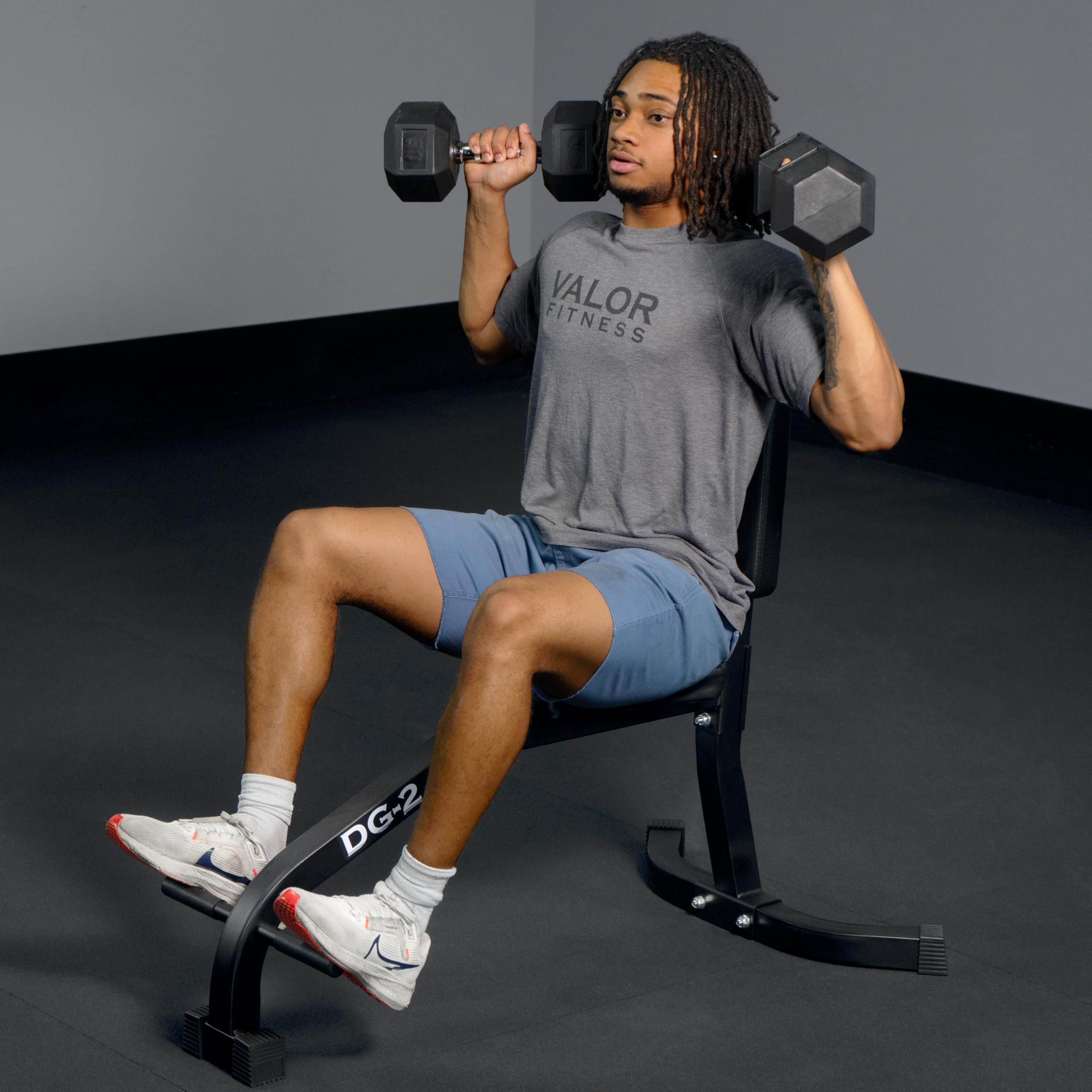 Upright Stationary Weight Bench – Shoulder Press Bench for Strength Training, Arms, Biceps, Triceps, and Home Gym Workouts